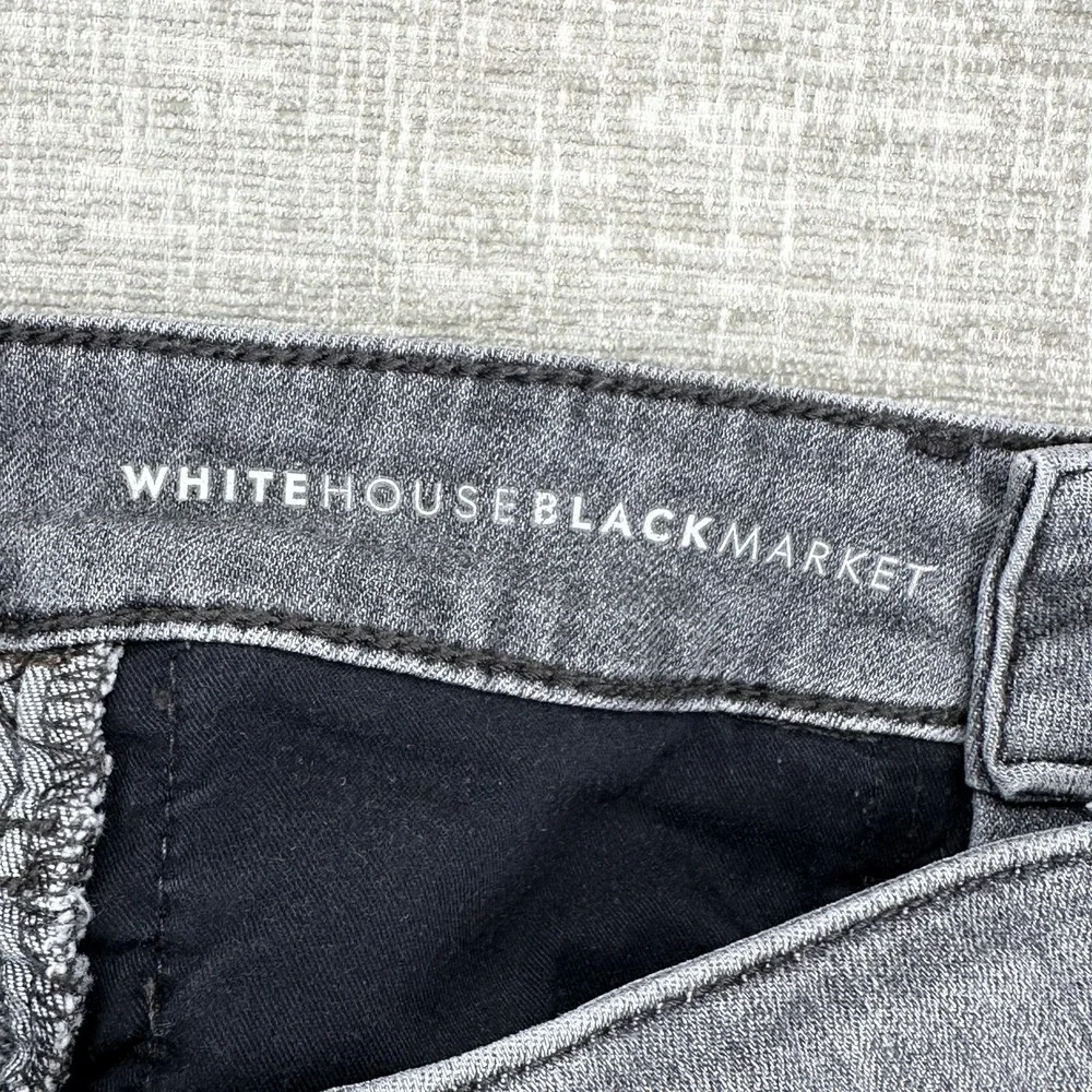 White House Black Market Jeans Womens 4 Gray‎ High Rise Straight Studded Trim